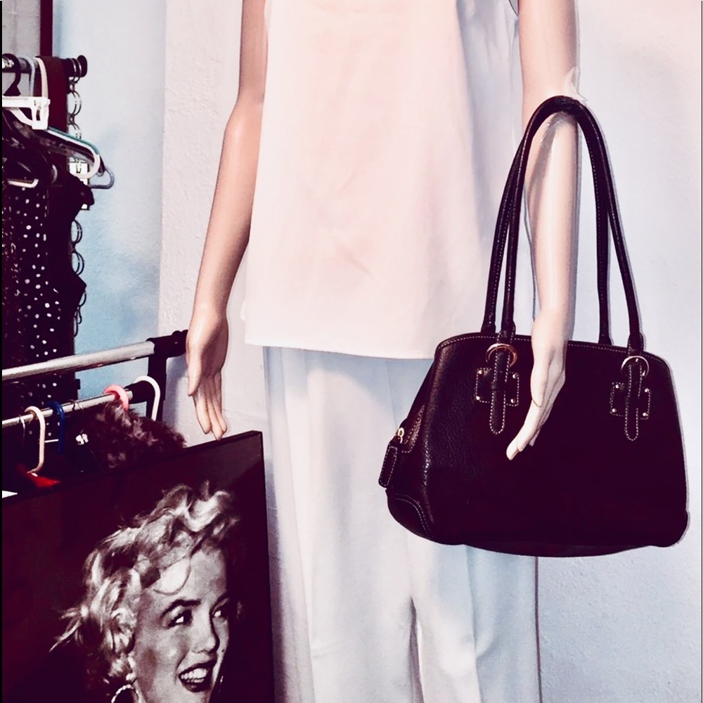brown leather tote
